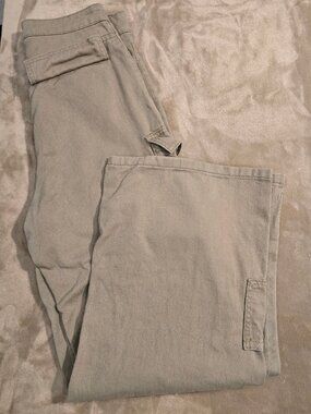 H&M Divided Women's High-Rise Cargo Utility Pants - Khaki Beige, Size US 2